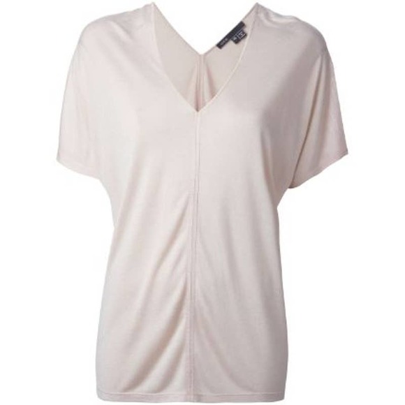 VINCE • Light Pink V Neck Oversized Relax Tee Top Sz S - Picture 1 of 9